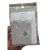 قلادة فضية مع قلادة الكريستال الملونة Item Picture
